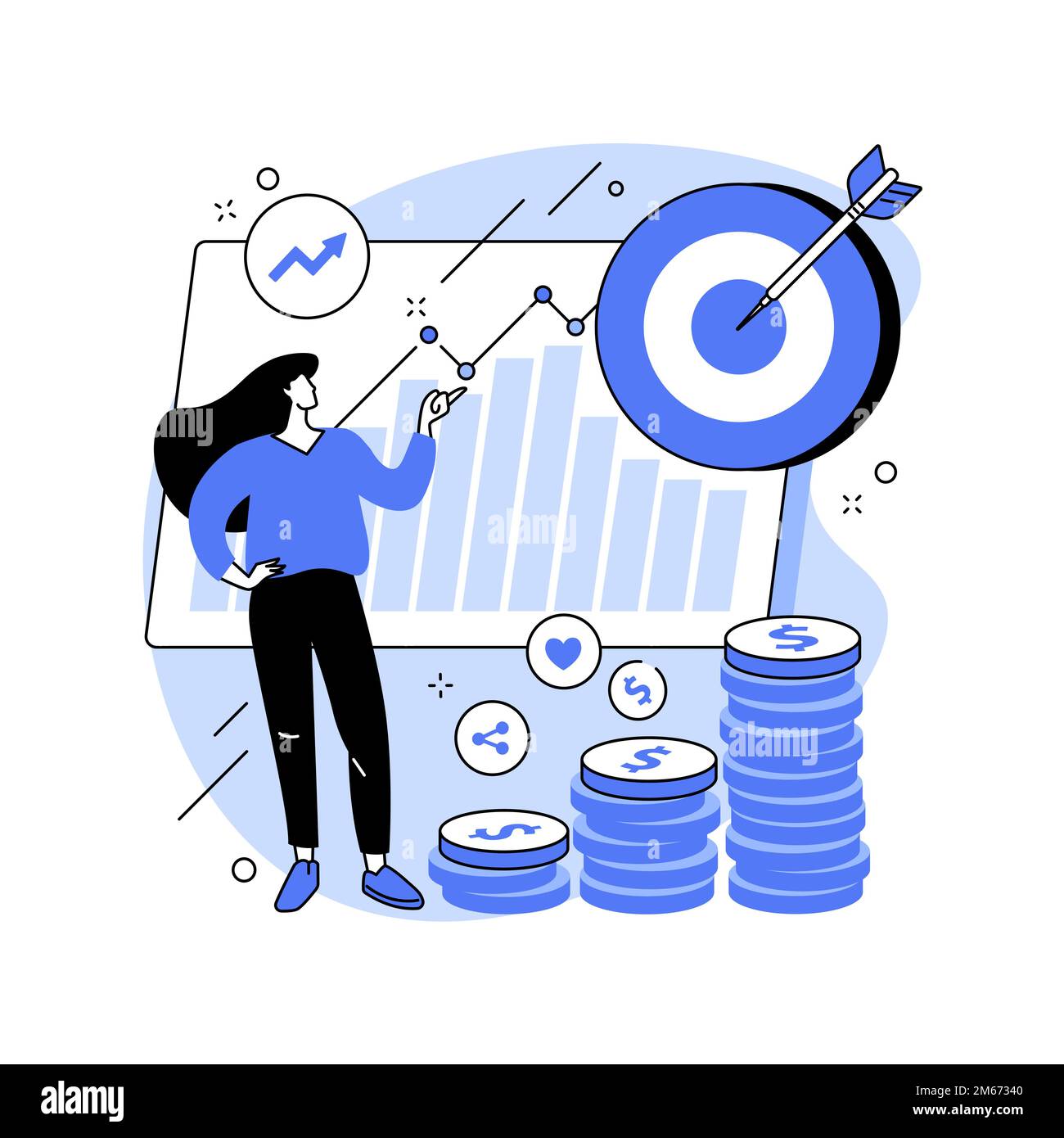 Coût par acquisition illustration du vecteur de concept abstrait. Modèle CPA, coût par conversion, modèle de tarification de la publicité en ligne, mesure de la mesure de la mesure de la mesure de la mesure du marketing Illustration de Vecteur