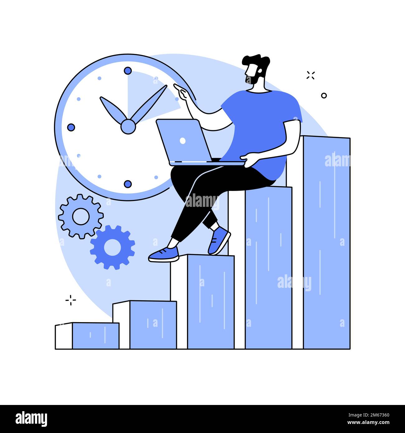 Illustration du vecteur de concept abstrait de productivité. Mesure des performances des employés, efficacité de la production, logiciel de productivité, gestion efficace Illustration de Vecteur