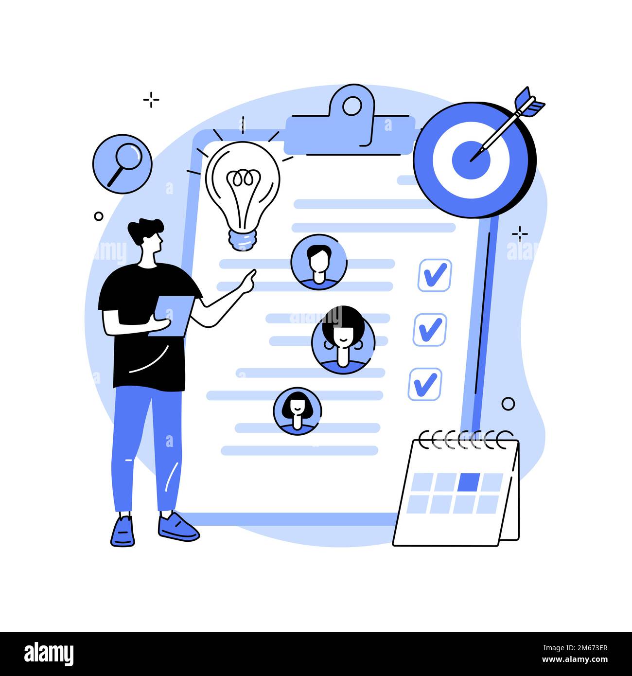 Illustration du vecteur de concept abstrait de gestion de projet. Analyse des affaires, processus de planification, logiciel de gestion de projet, méthode en cascade, agile met Illustration de Vecteur