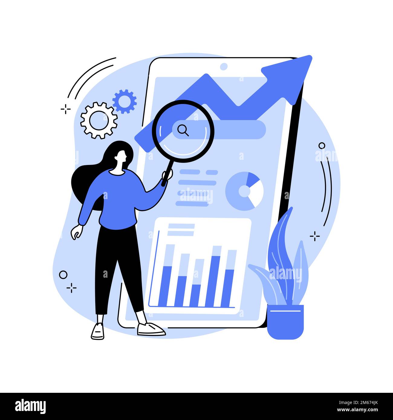 Illustration du vecteur de concept abstrait SEO mobile. Optimisation mobile, service SEO, marketing de Search Engine, barre de menus de navigation, sites Web d'agence Illustration de Vecteur