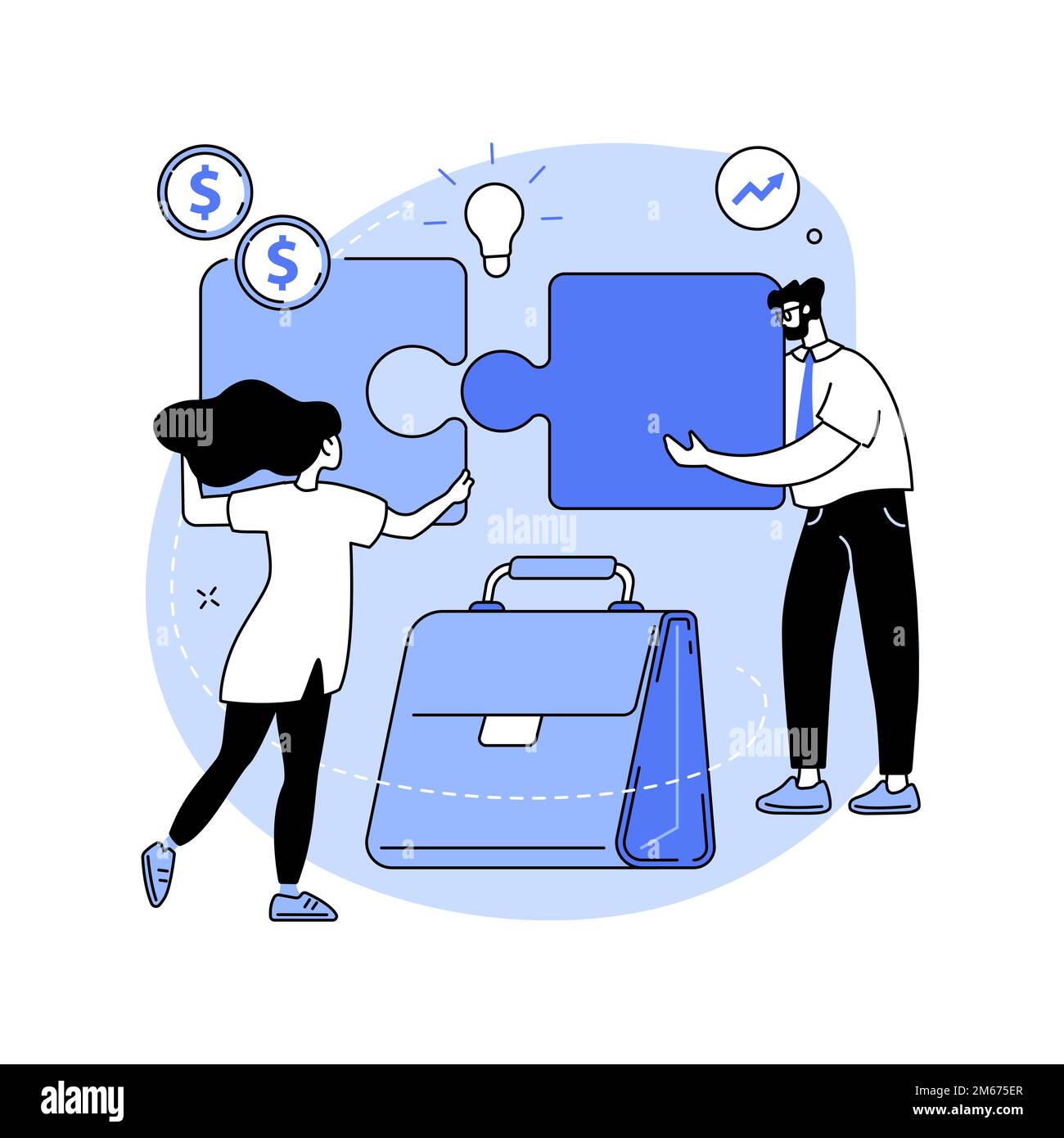 Illustration du vecteur de concept abstrait de partenariat. Partenariat et entente, coopération et travail d'équipe, partenaire d'affaires, ouvrir une entreprise ensemble, professer Illustration de Vecteur