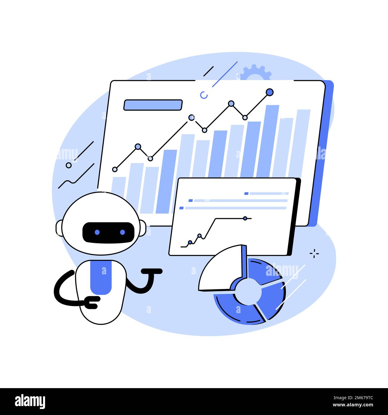 Illustration du vecteur de concept abstrait de l'automatisation des processus robotisés. Automatisation des processus métier, service de robot, traitement automatisé, BT numérique basé sur l'IA Illustration de Vecteur