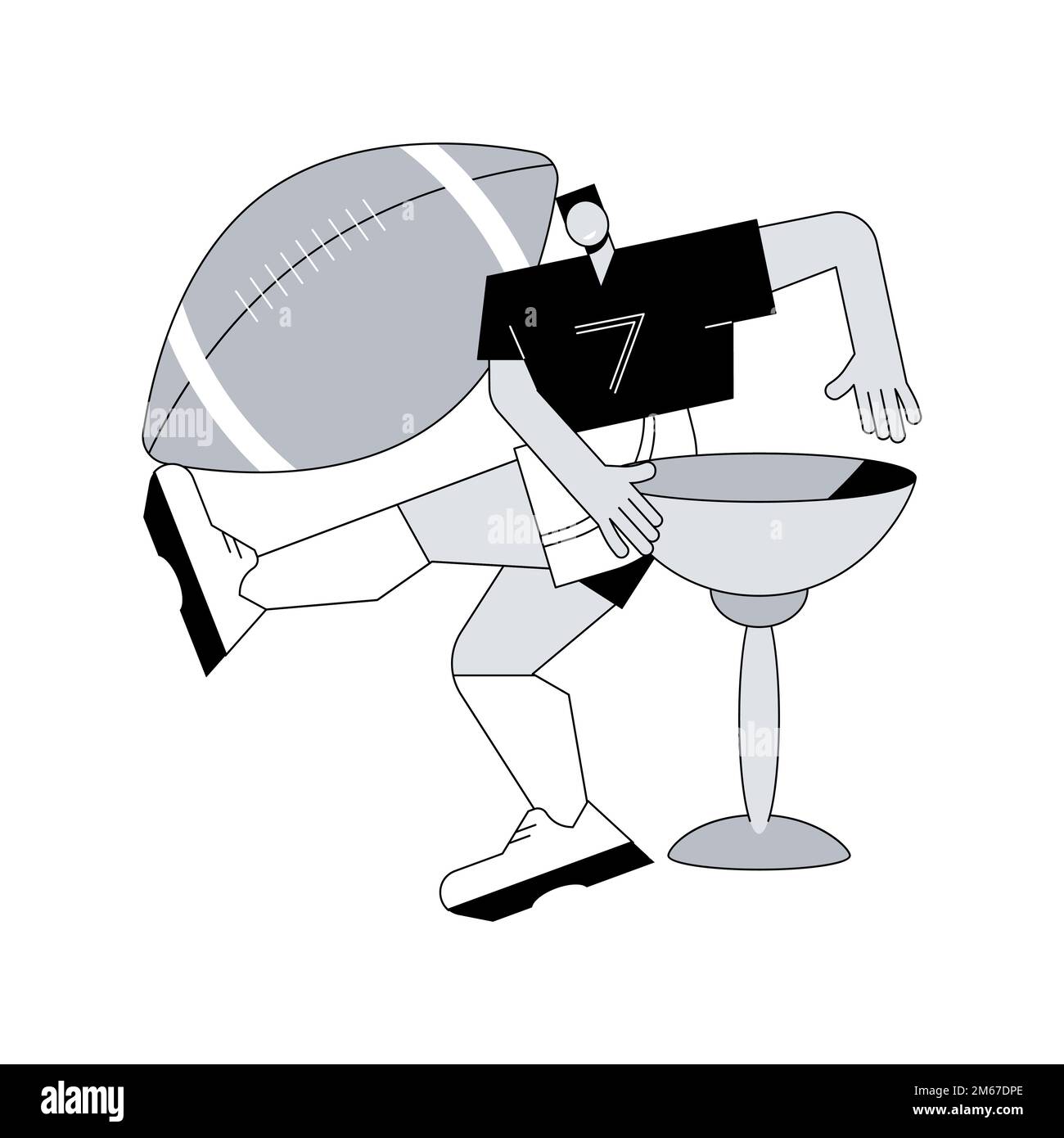 Illustration du vecteur de concept abstrait Rugby.Football américain, joueur professionnel, terrain de jeu, équipement d'entraînement, ballon de match,coupe du monde Illustration de Vecteur