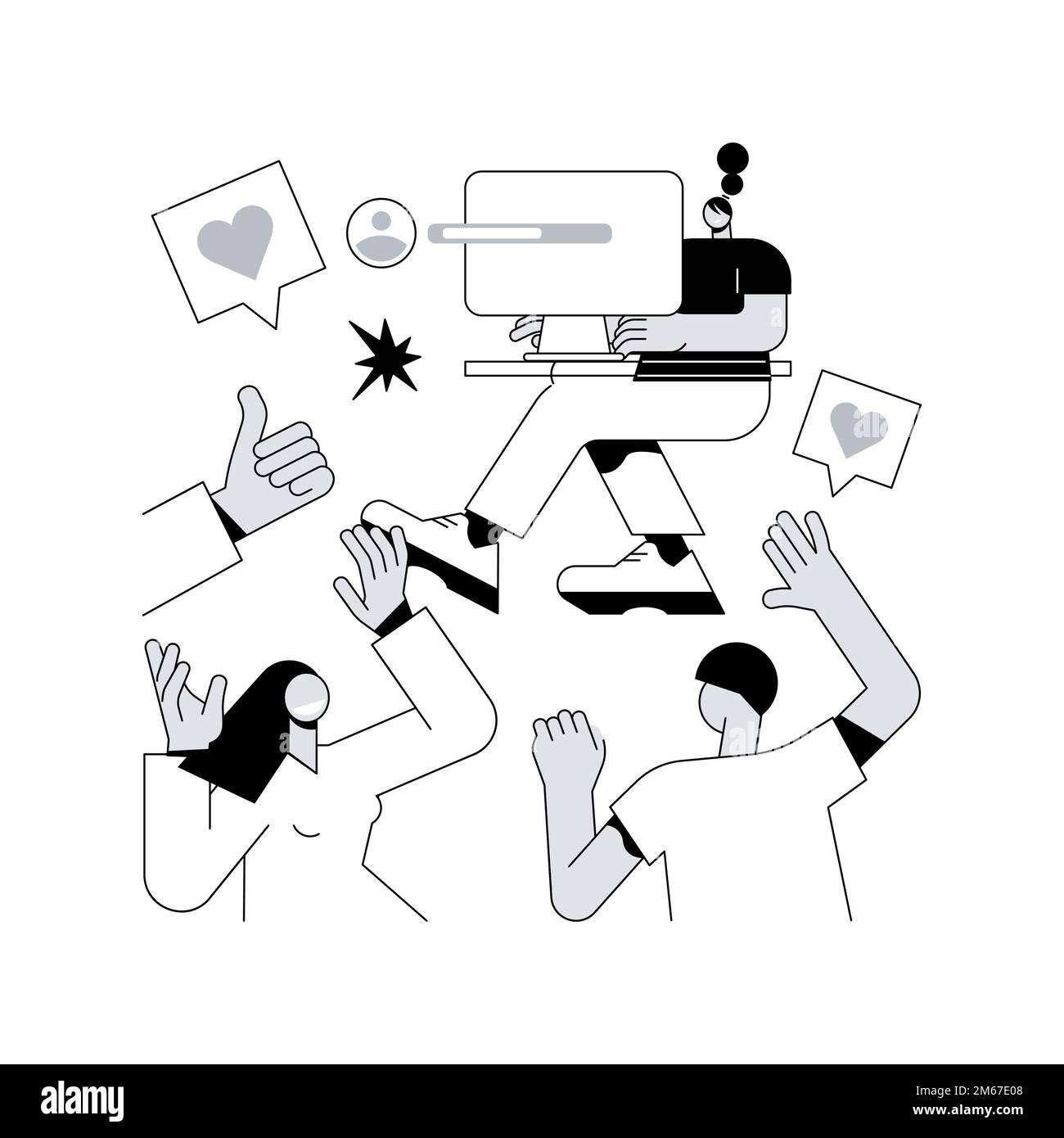 Illustration vectorielle abstraite du concept des fans d'eSport. Jeux informatiques, club et communauté de fans de e-sport, organisation de esports, mouvement de divertissement mondial, Illustration de Vecteur