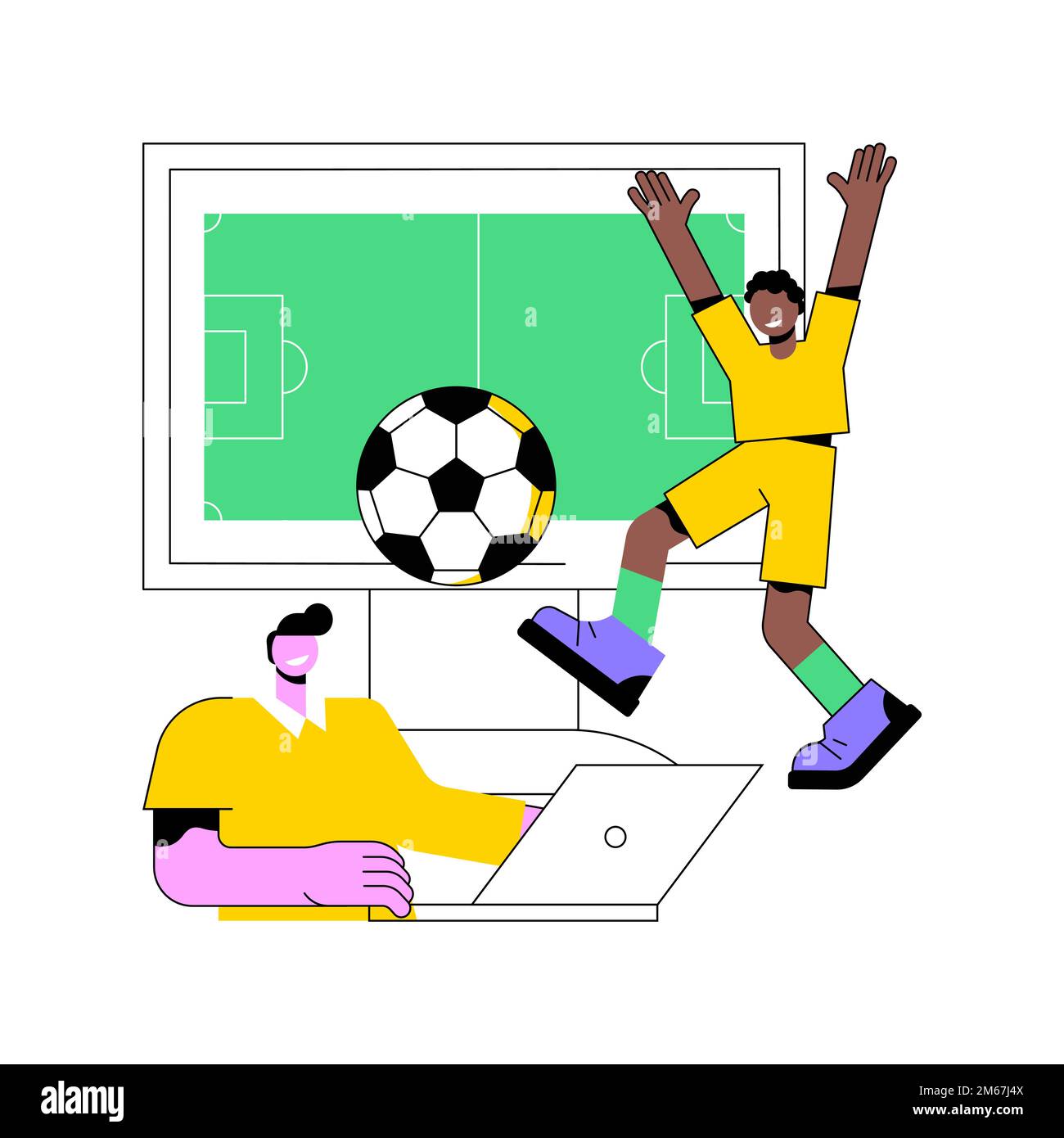 Jeux de sport résumé concept illustration vectorielle. Sports numériques, ligue e-sport, tournoi de football en ligne, championnat e-jeu, application mobile sport, Illustration de Vecteur