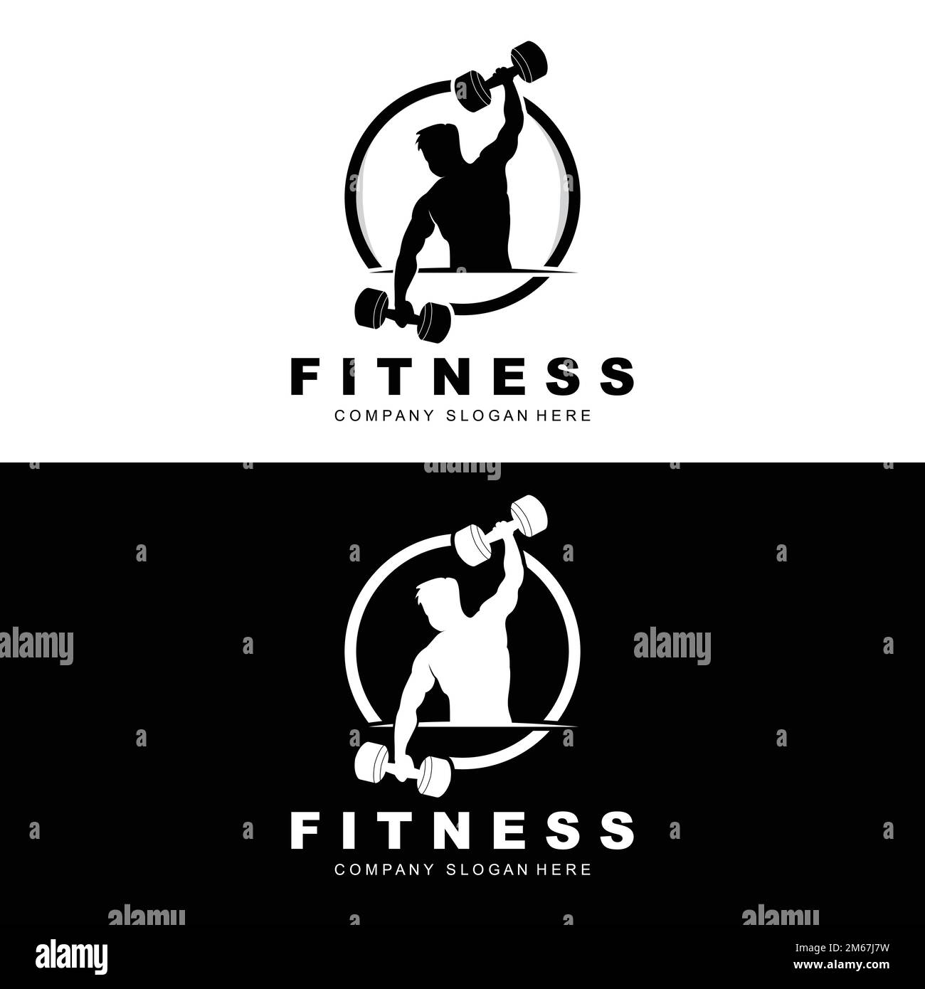 Logo Gym, logo Fitness Vector, Design adapté à la forme physique, équipement sportif, Santé du corps, supplément de corps marques de produit Illustration de Vecteur