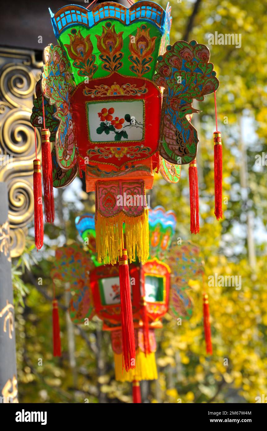 lanterne chinoise dans le temple Banque D'Images