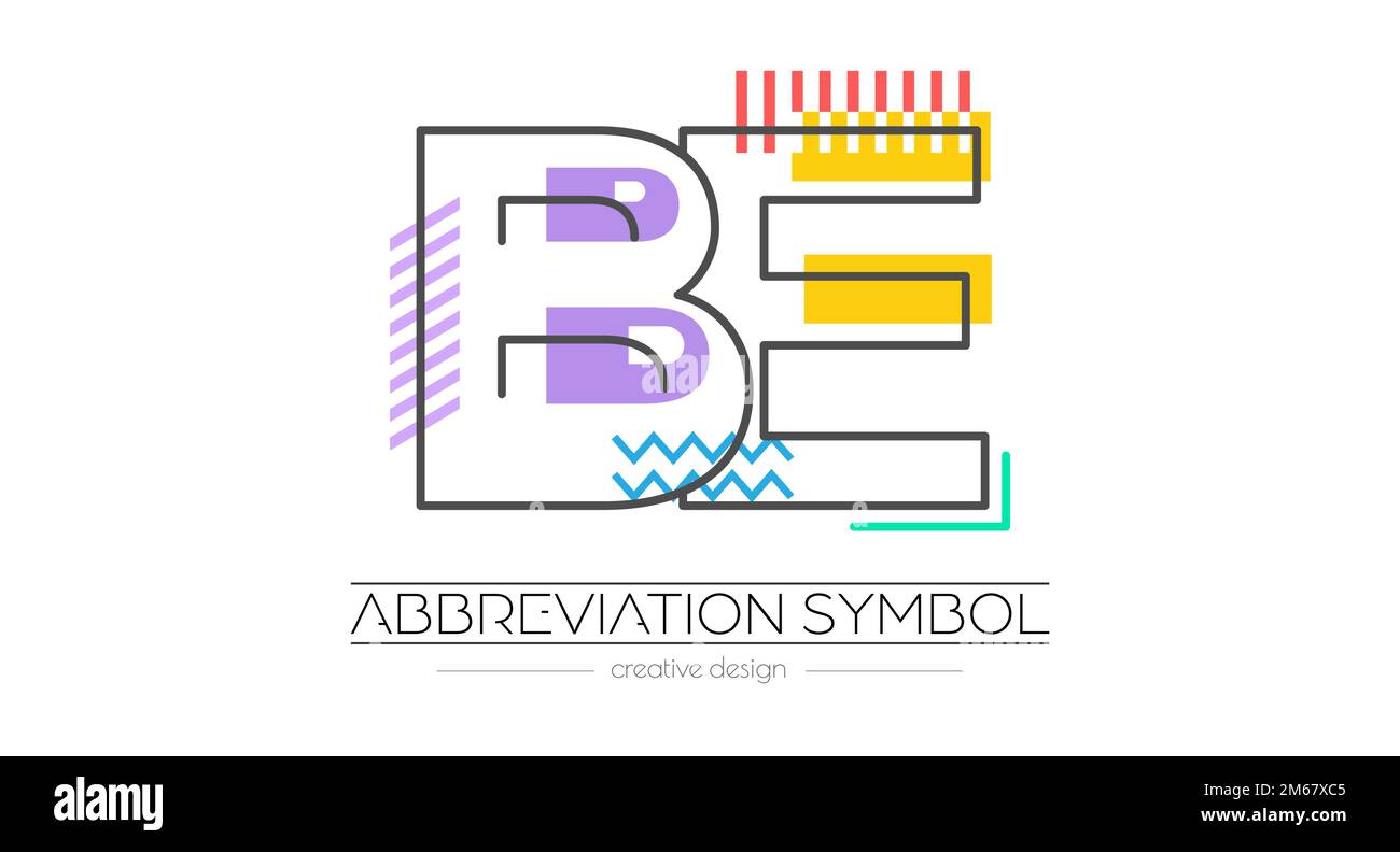 Lettres B et E. Fusion de deux lettres. Initiales logo ou symbole d'abréviation. Illustration vectorielle pour le design créatif et les idées créatives. Style plat. Illustration de Vecteur