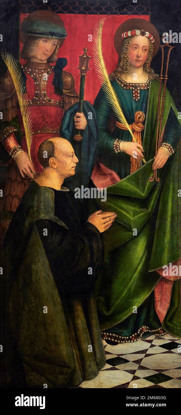 S. Defendente, S. Apollonia e un devoto - olio su tavola - Girolamo Giovenone - 1508 - Milano, Pinacoteca del Castello Sforzesco Banque D'Images