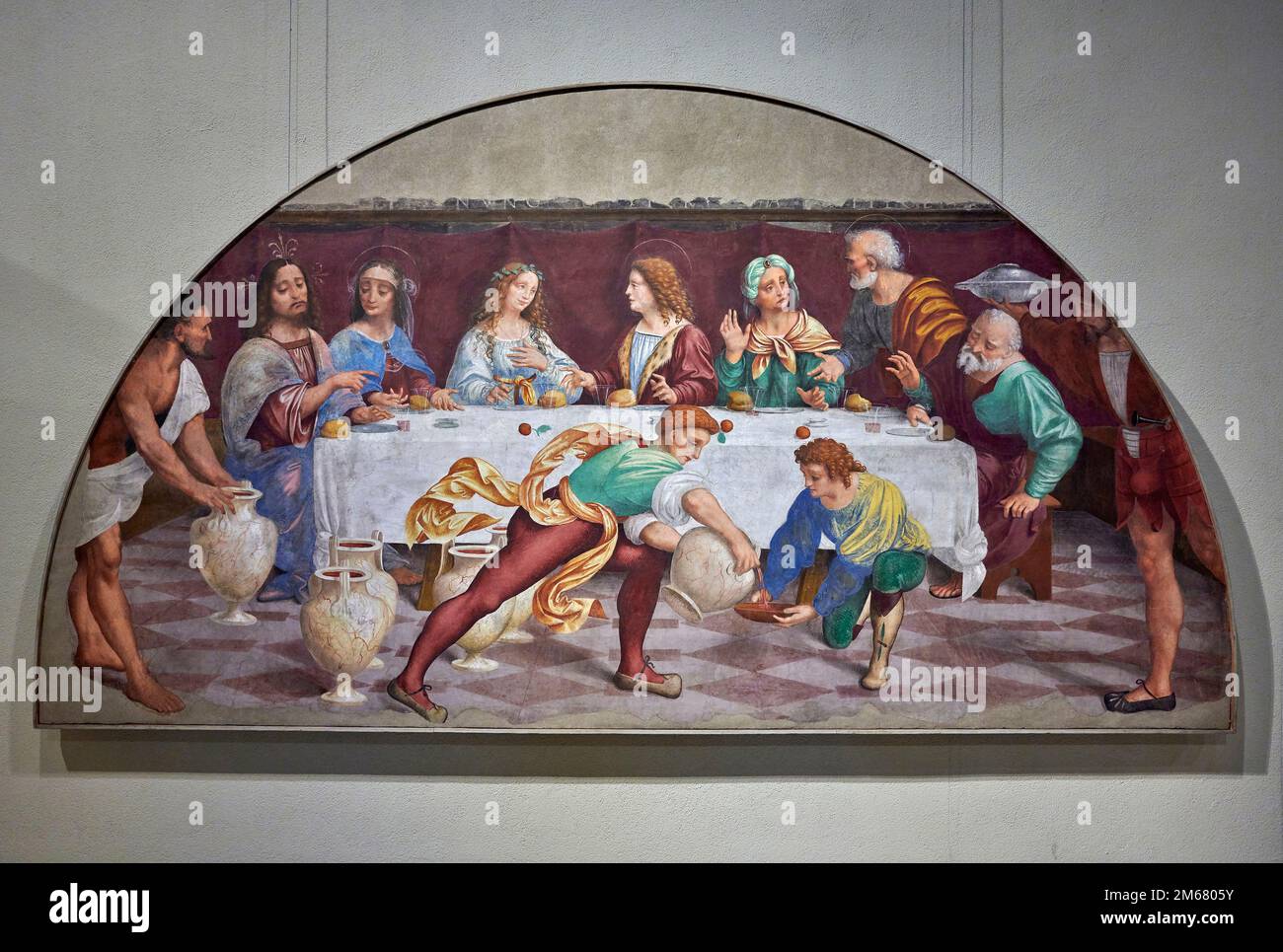 Nozze di Cana - affresco staccato - Marco d’Oggiono - 1522 - Milano, Pinacoteca del Castello Sforzesco Banque D'Images