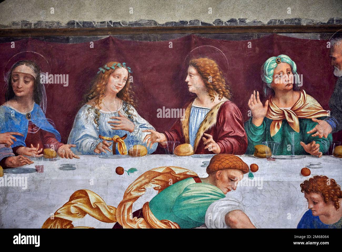 Particolare da « Nozze di Cana » - affresco staccato - Marco d'Oggiono - 1522 - Milano, Pinacoteca del Castello Sforzesco Banque D'Images