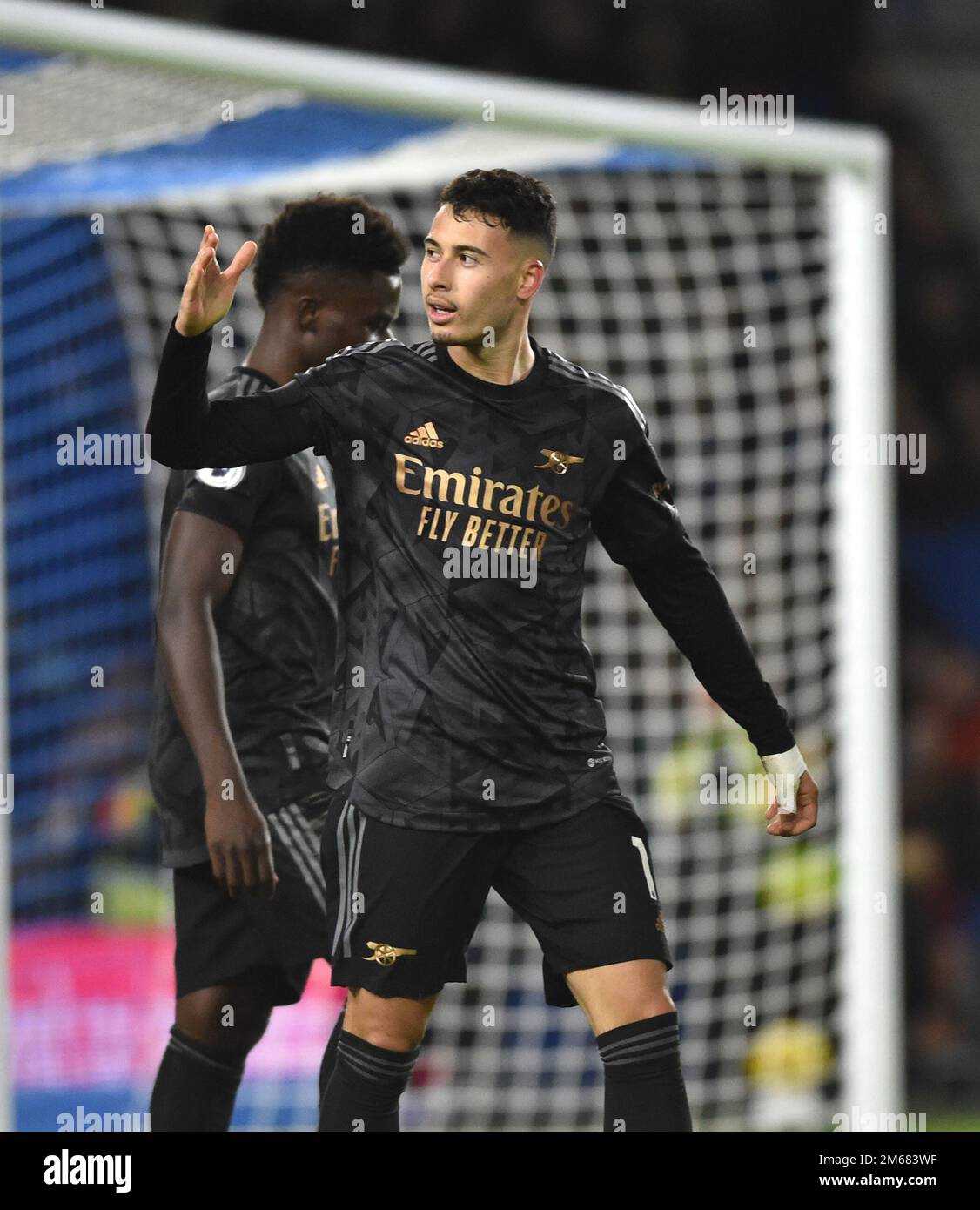 Gabriel Martinelli d'Arsenal lors du match de la Premier League entre Brighton & Hove Albion et Arsenal au stade de la communauté American Express, Brighton, Royaume-Uni - 31st décembre 2022 photo Simon Dack / Telephoto Images. Usage éditorial uniquement. Pas de merchandising. Pour les images de football, les restrictions FA et Premier League s'appliquent inc. Aucune utilisation Internet/mobile sans licence FAPL - pour plus de détails, contactez football Dataco Banque D'Images