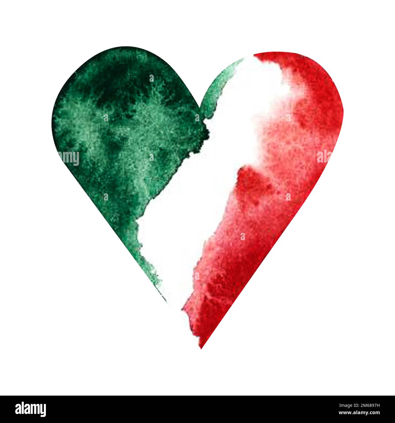 tricolore coeur drapeau irlandais. aquarelle. sur fond blanc isolé, dessiné à la main. Idéal pour la conception de cartes, l'invitation, la scrapbooking, l'impression de tissus Banque D'Images