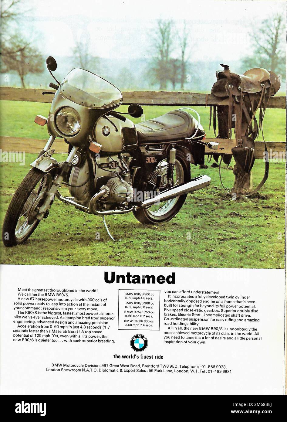 BMW R90S - Publicité de moto d'époque Photo Stock - Alamy