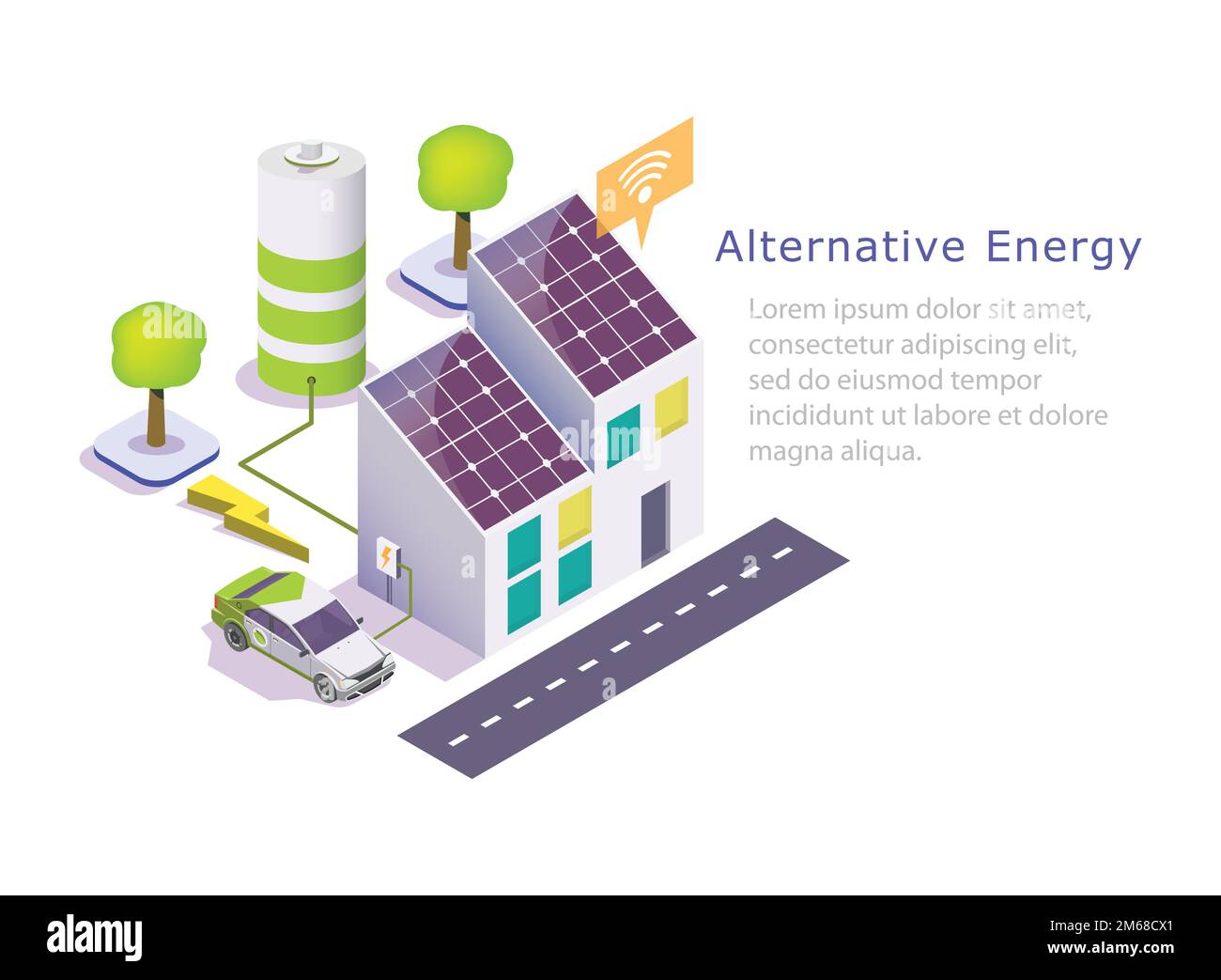 Modèle de bannière Web alternative à vecteur d'énergie verte Illustration de Vecteur