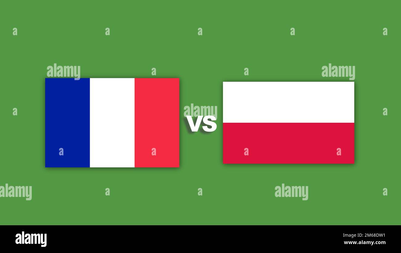 la france contre la pologne élément de design du match de football. Banque D'Images