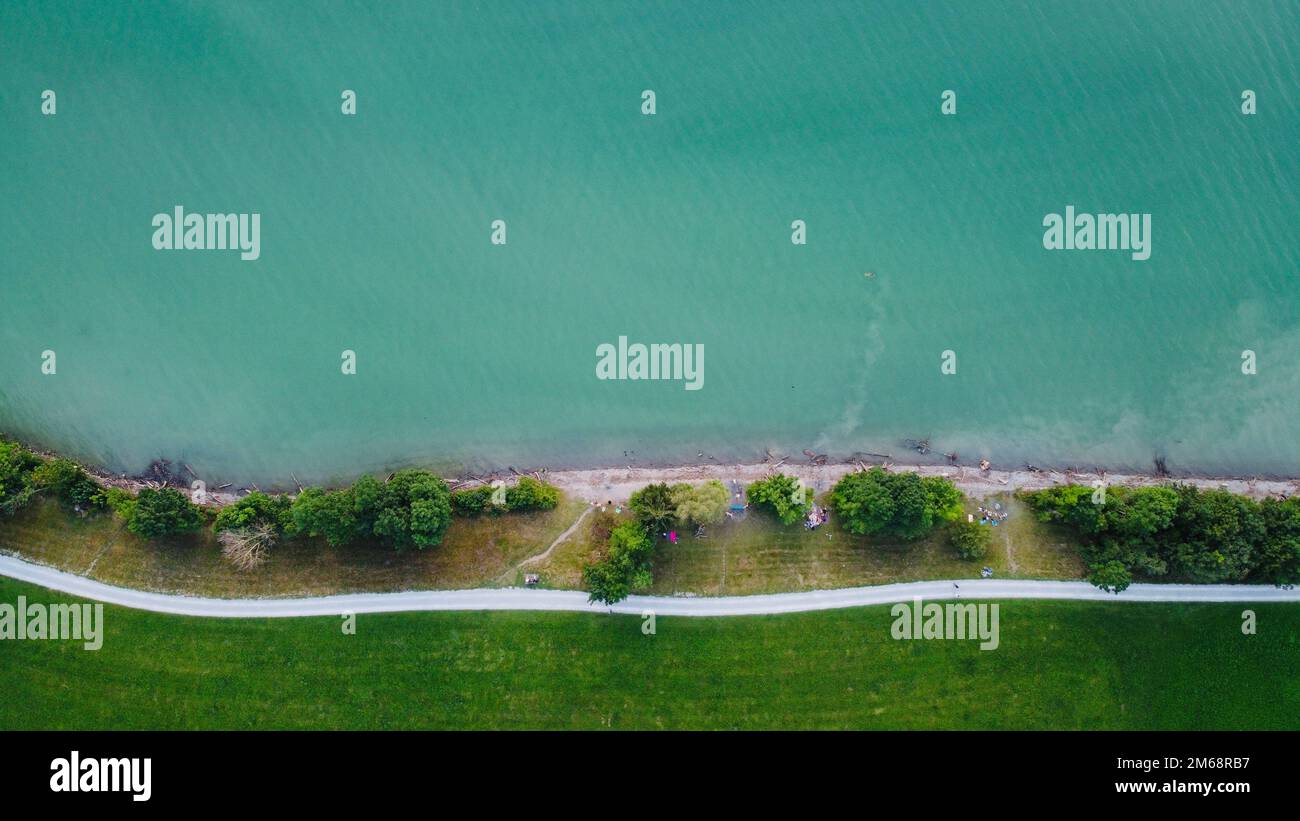 Vue sur le lac depuis un drone de Forgen Banque D'Images