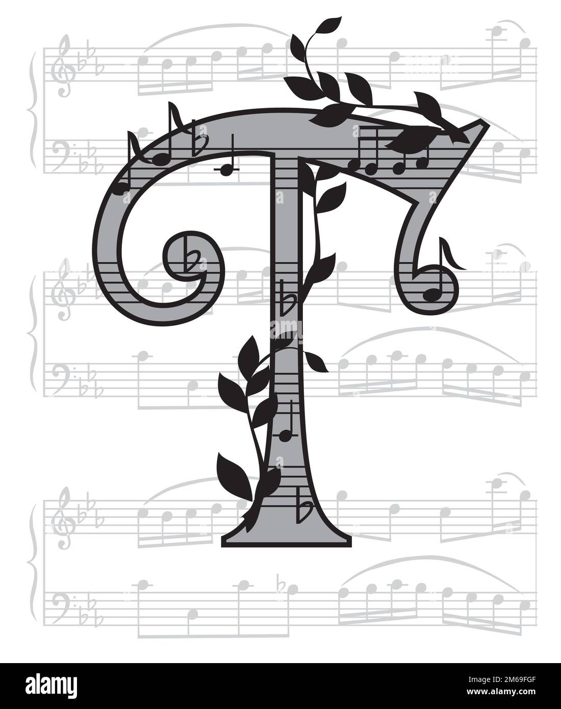 Lettre avec musique Banque D'Images