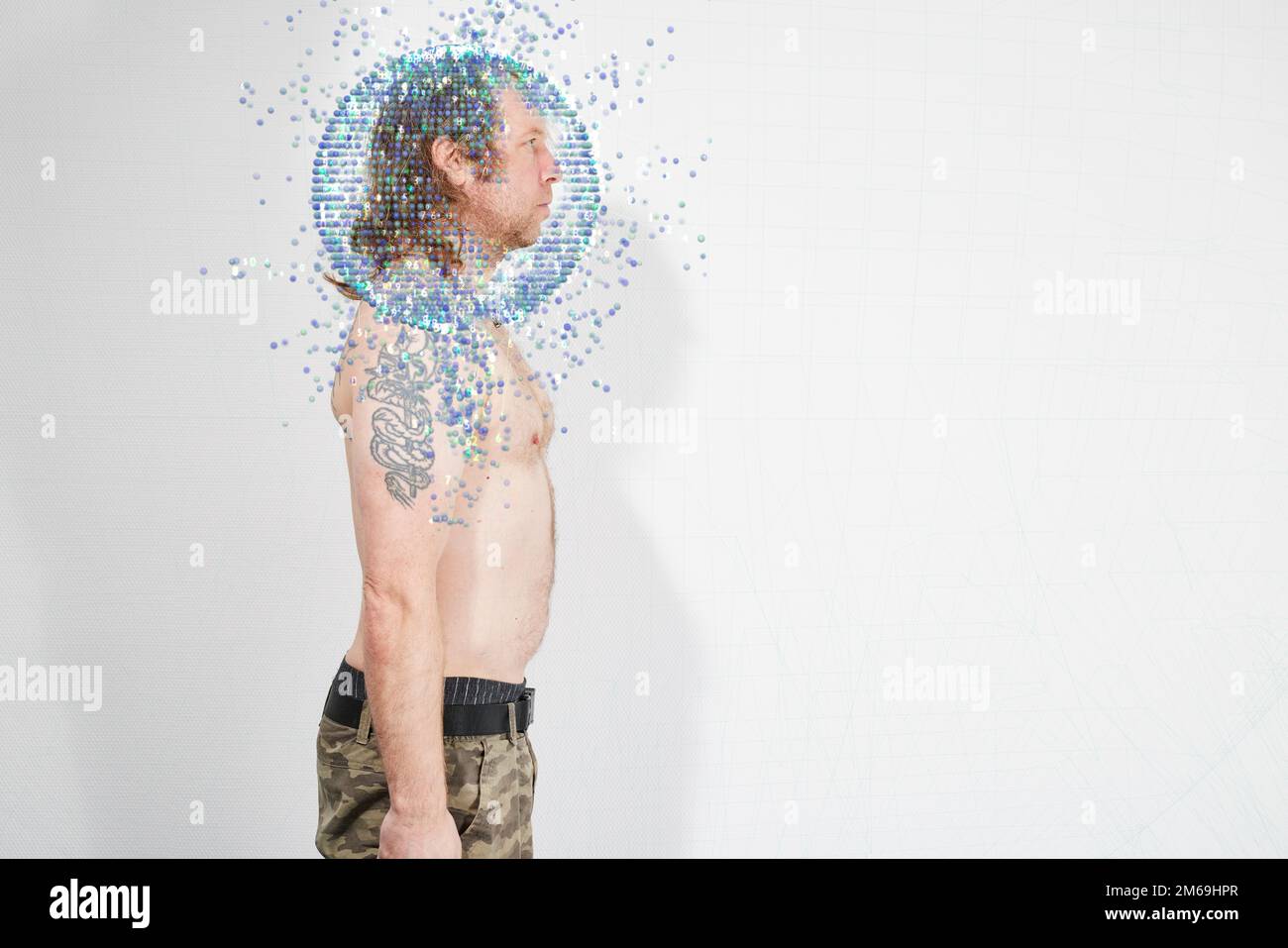 Corps masculin illustrant l'intelligence artificielle Banque D'Images