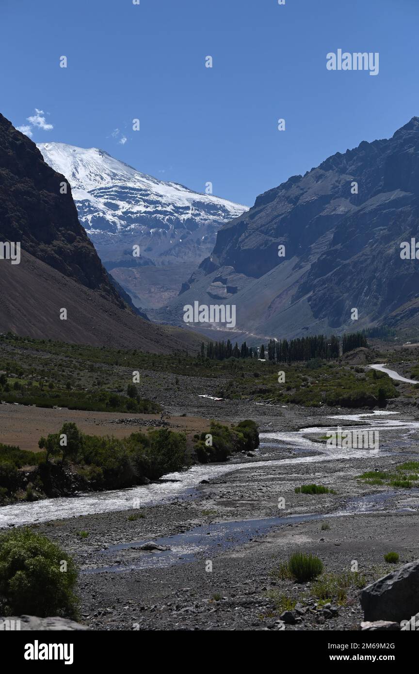 Embase el Yeso, Cajon del Maipo, Chili Banque D'Images