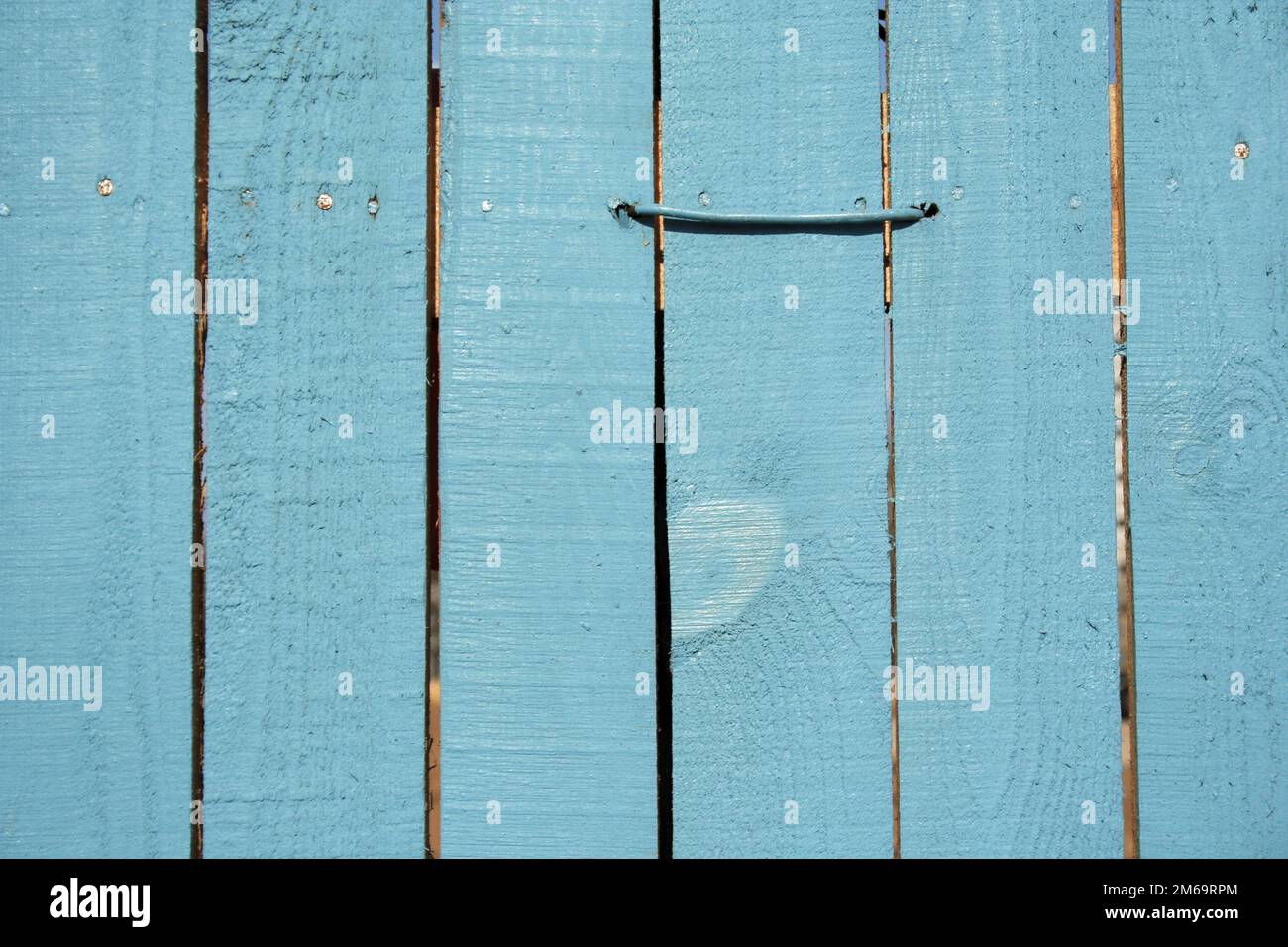 Clôture en bois bleu Banque D'Images