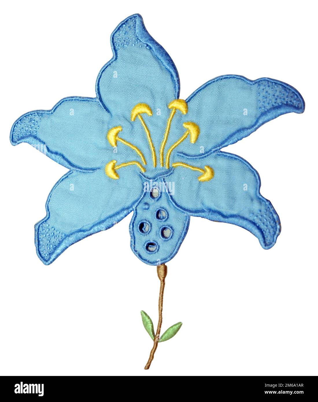 Fleur de broderie bleue Banque D'Images