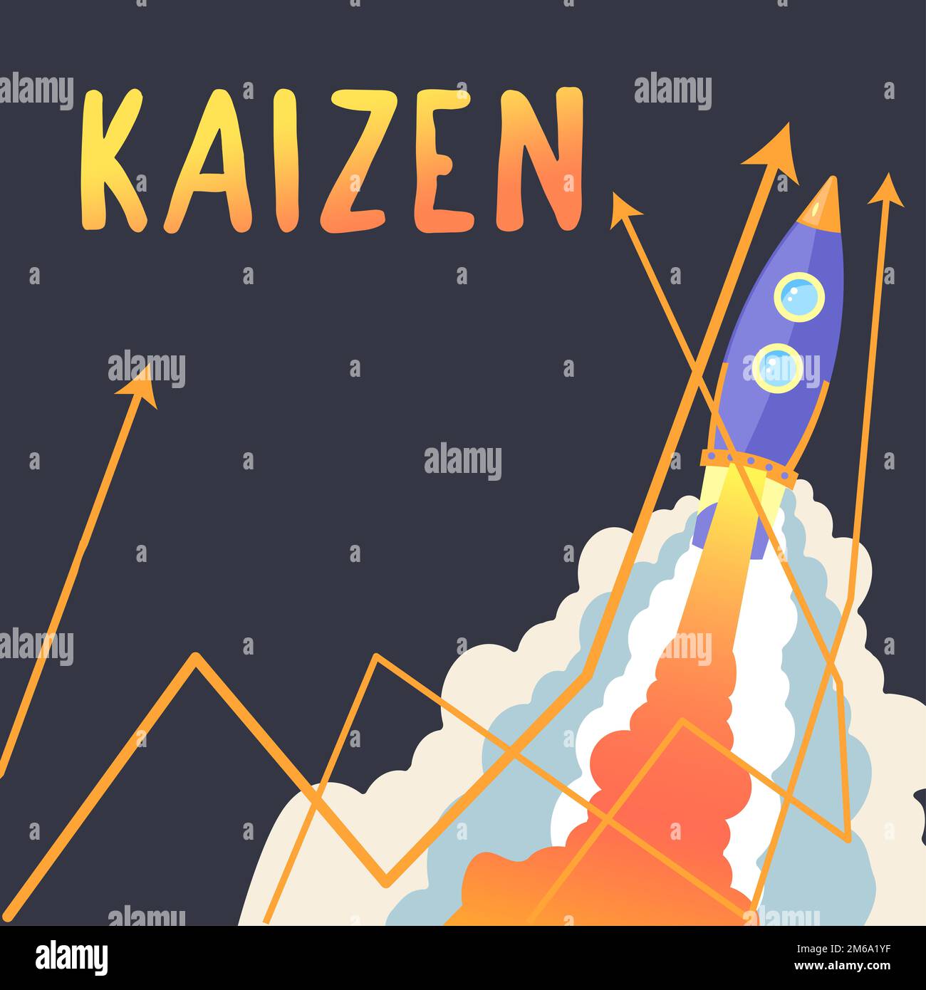 Inspiration montrant le signe Kaizen. Approche commerciale une philosophie d'entreprise japonaise d'amélioration des pratiques de travail Banque D'Images