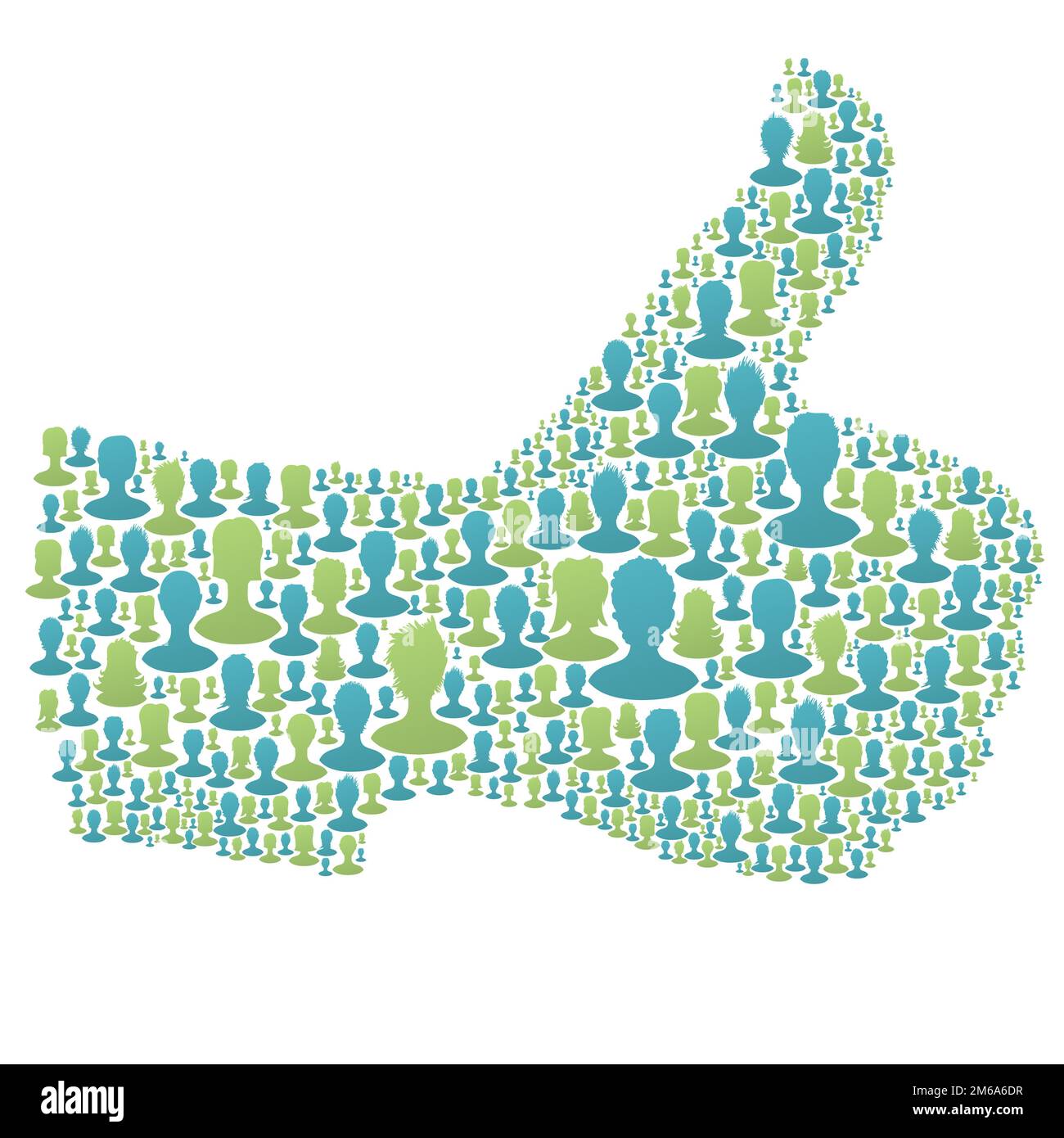 Thumb up symbole. composé d'un grand nombre de personnes de silhouettes. Illustration vectorielle, EPS10 Banque D'Images