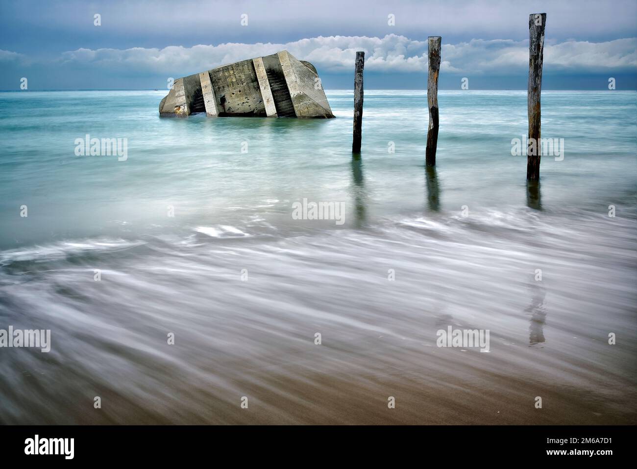 Atlantikwall, Wissant, Nord-pas-de-Calais, France Banque D'Images