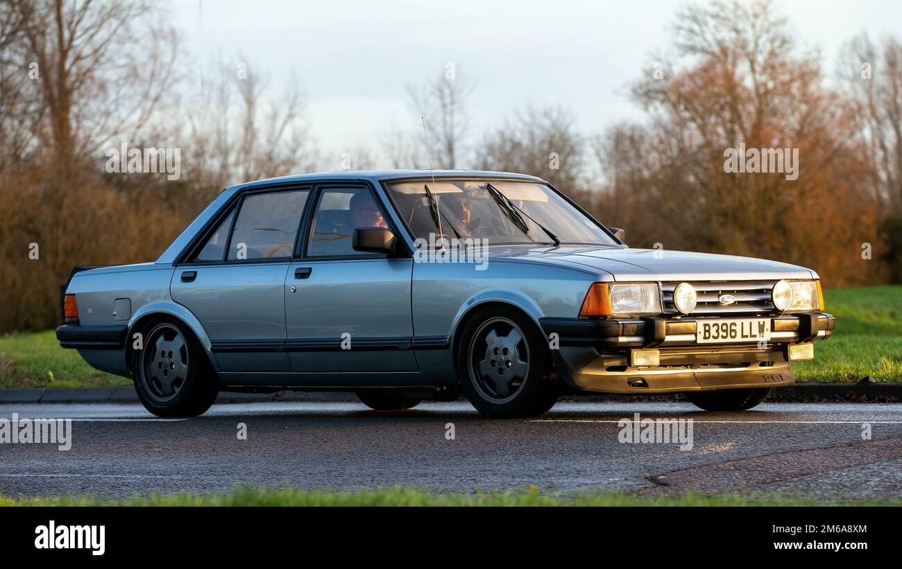 1984 voiture classique grise Ford Granada Banque D'Images