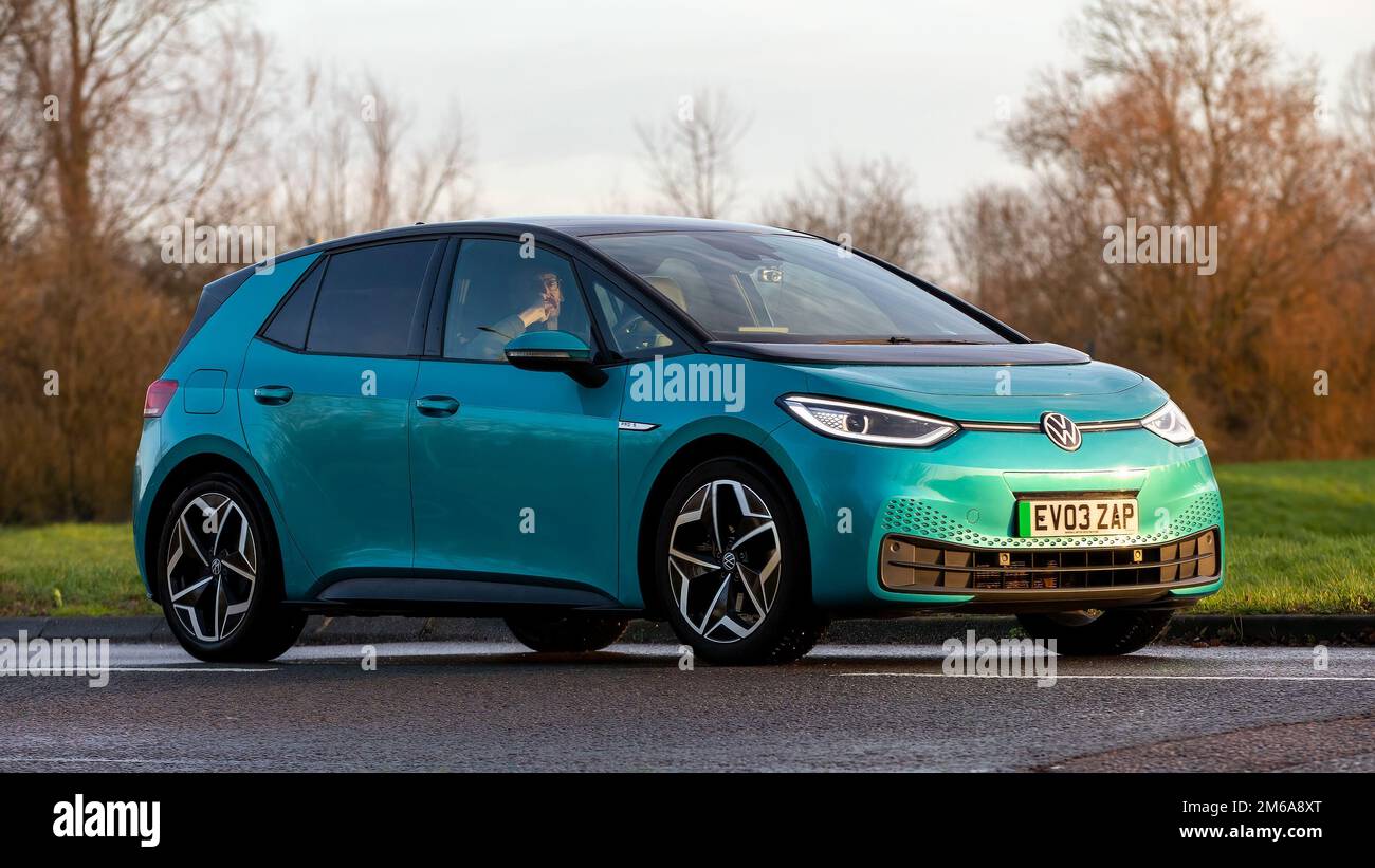 2021 voiture Volkswagen ID3 à moteur électrique Banque D'Images