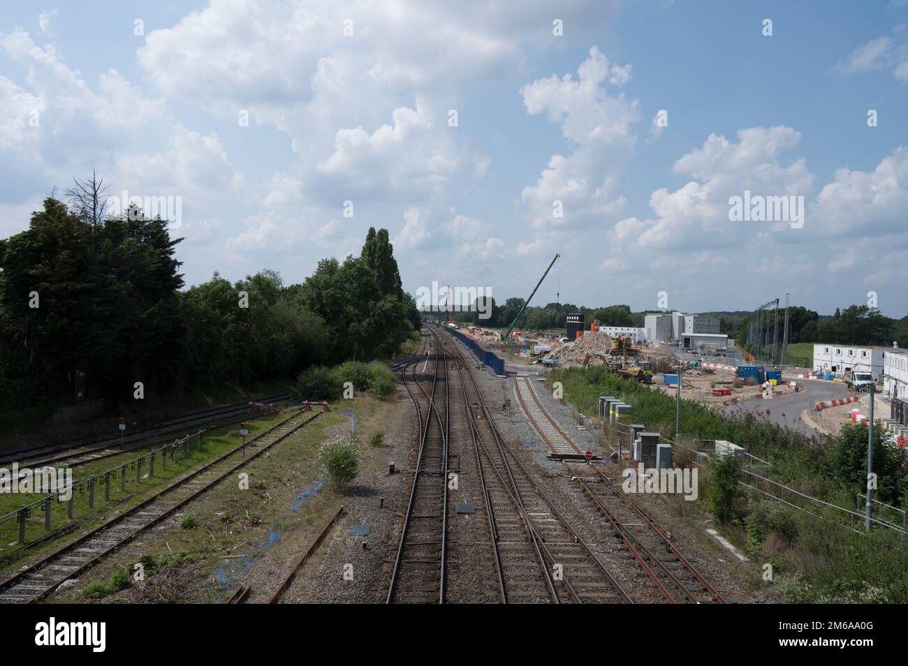 Construction sur la route du chemin de fer HS2 de Londres à Birmingham à West Ruislip Golf Club Middlesex Banque D'Images