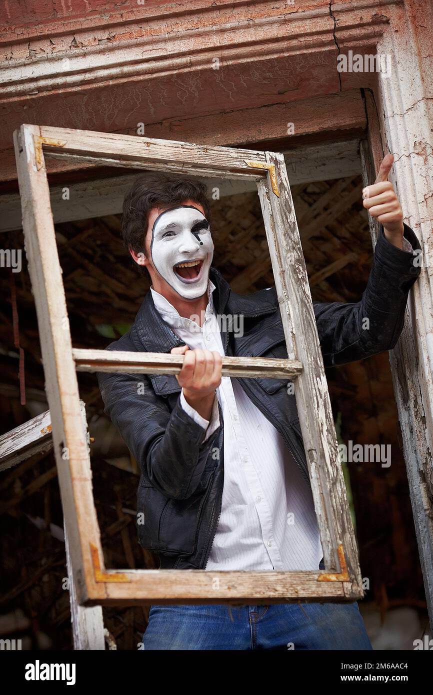 Portrait d'un homme â€"mime. Banque D'Images