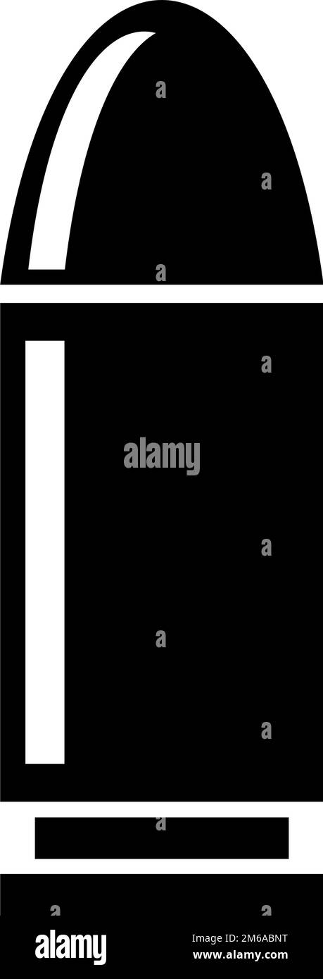 Icône de silhouette de puce. Balle de pistolet. Vecteur modifiable. Illustration de Vecteur