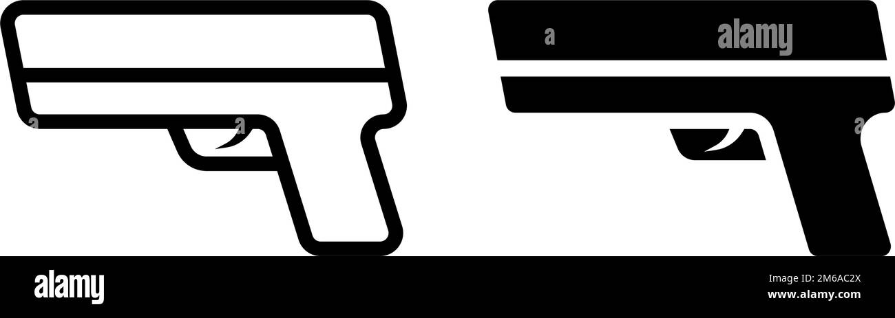 Ensemble d'icônes de canon. Signe de pistolet. Vecteur modifiable. Illustration de Vecteur
