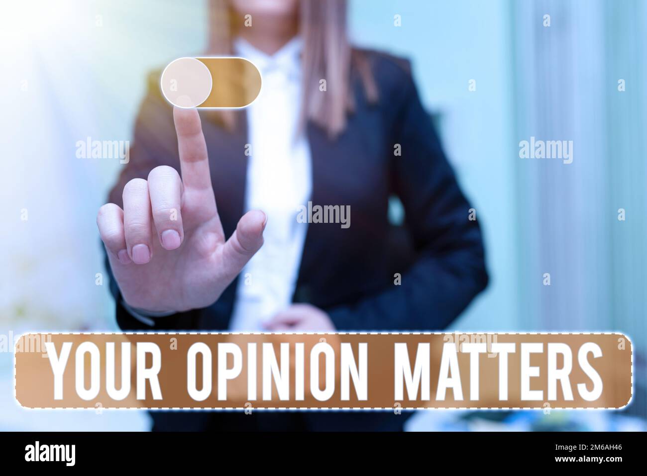 Affiche affichant votre opinion compte. L'idée d'affaires d'avoir votre mot à dire en fournissant une contribution précieuse pour améliorer Banque D'Images