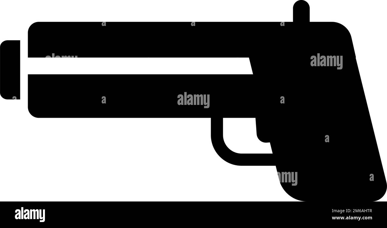 Icône pistolet. Tir et arme. Vecteur modifiable. Illustration de Vecteur