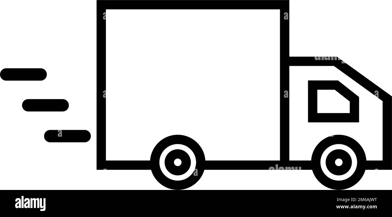 Icône du chariot en fonctionnement. Livraison du chargement. Vecteur modifiable. Illustration de Vecteur