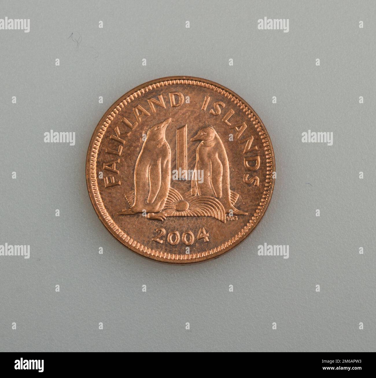 Un penny des îles Falkland ou Malvinas. Banque D'Images