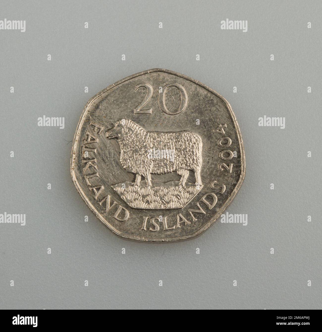 Vingt penny îles Falkland ou Malvinas. Banque D'Images