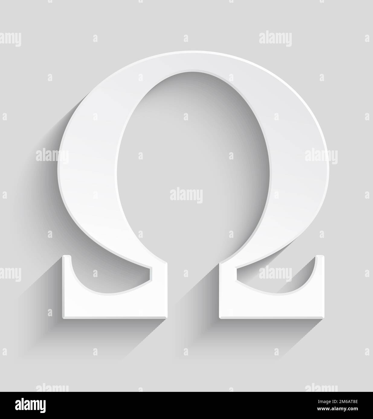 Signe Omega. Lettre Omega, symbole de l'alphabet grec, arrière-plan robuste  et argenté Photo Stock - Alamy
