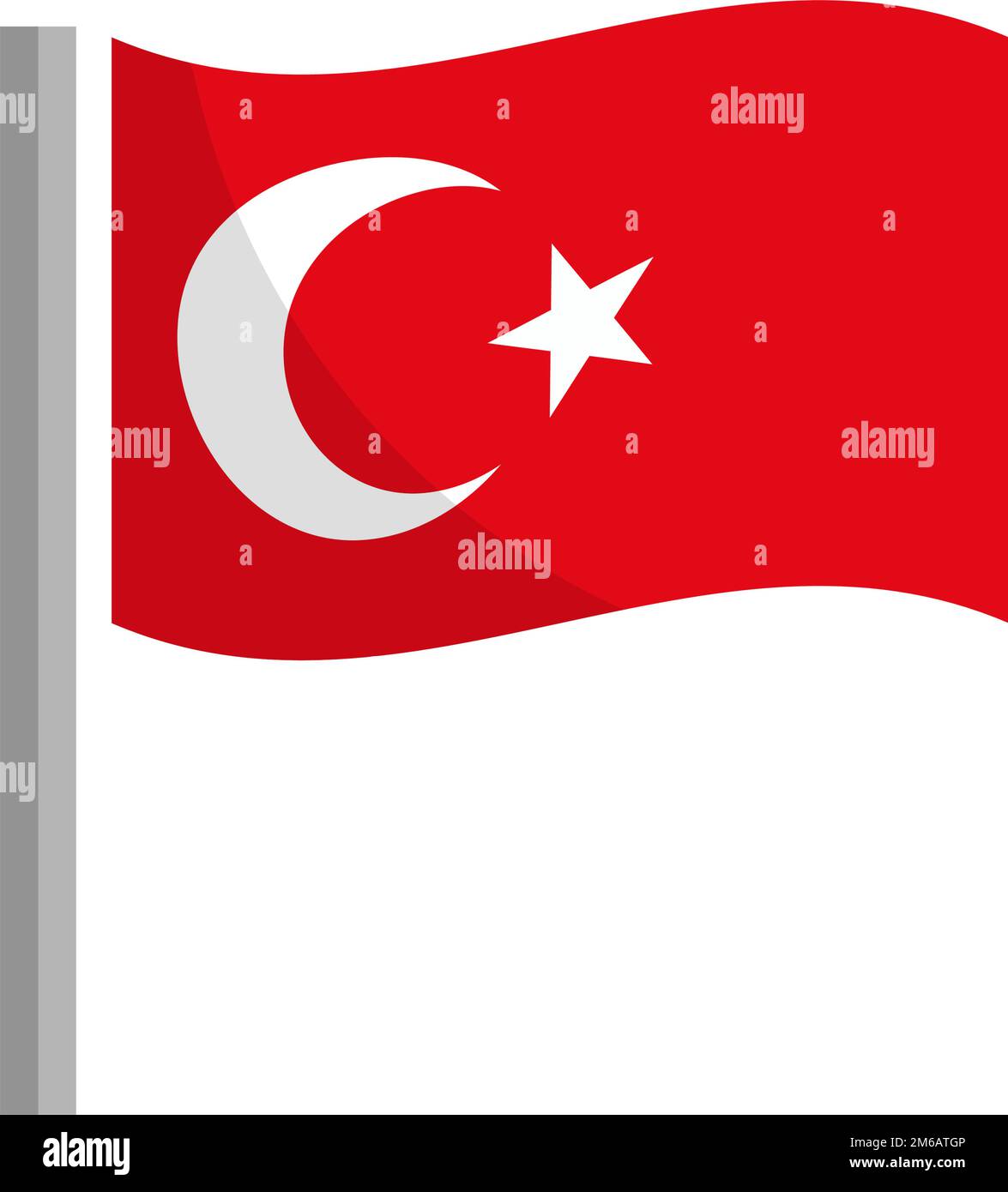 Icône représentant un drapeau turc et un pôle. Vecteur modifiable. Illustration de Vecteur