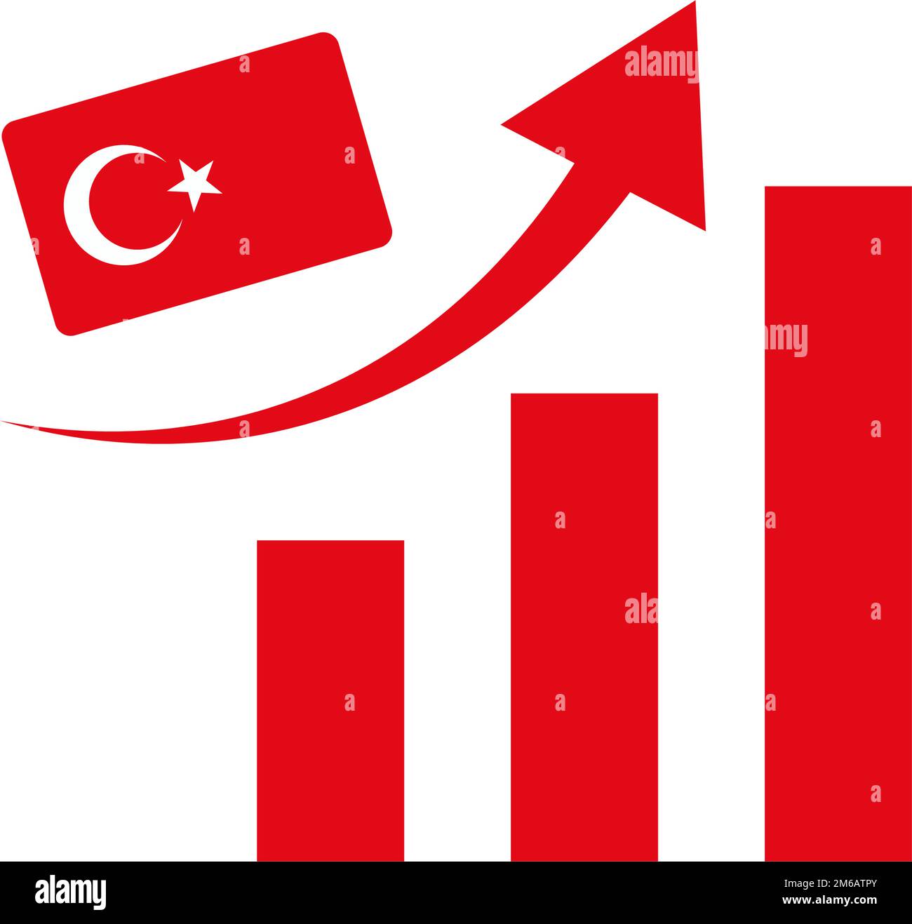 Drapeau turc et icône de barre montante. Vecteur modifiable. Illustration de Vecteur