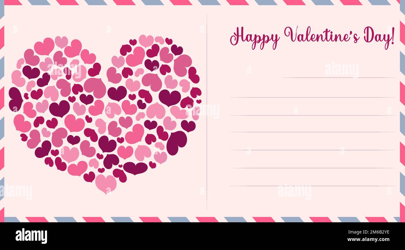 Bonne carte postale classique de la Saint-Valentin Illustration de Vecteur