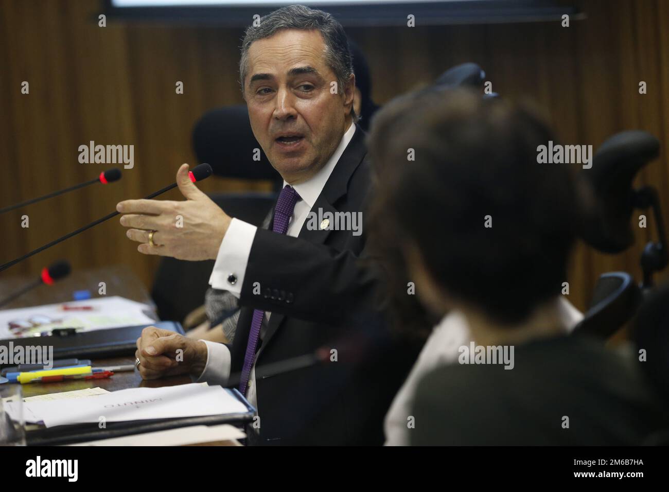 Portrait de Luís Roberto Barroso juge principal de STF, membre de la Cour suprême fédérale brésilienne depuis 2013 - Rio de Janeiro, Brésil 07.30.2018 Banque D'Images