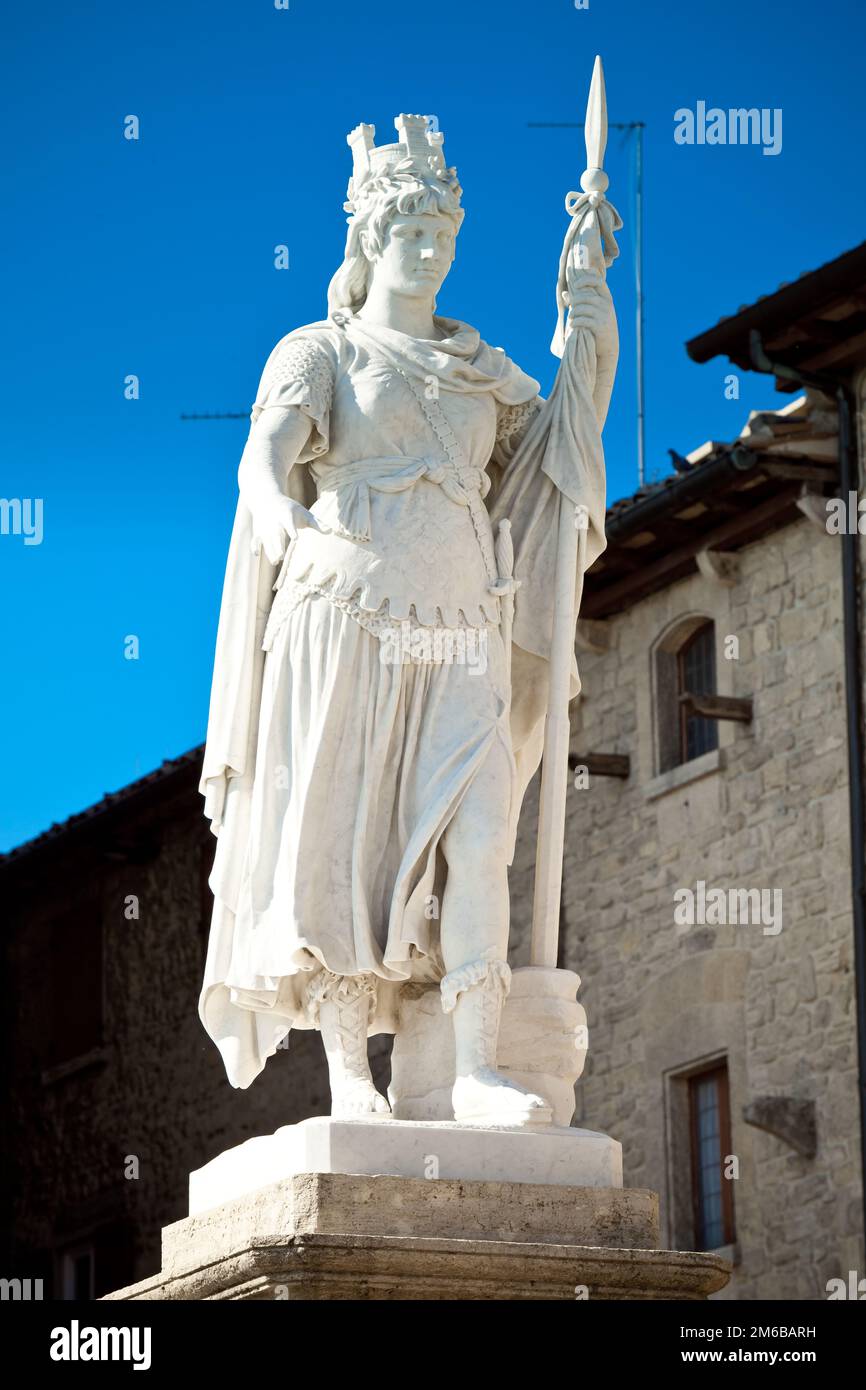 Statue de la liberté dans la république de Saint-Marin Banque D'Images