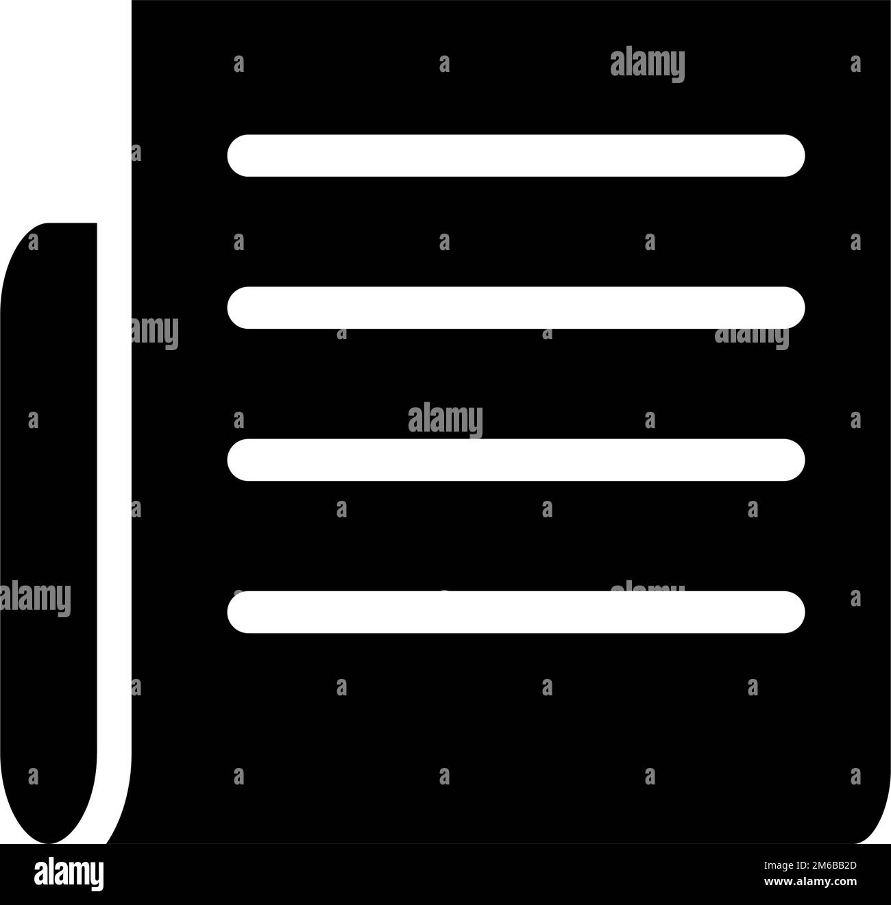 Icône de silhouette de reçu. Relevé et facture. Vecteur modifiable. Illustration de Vecteur