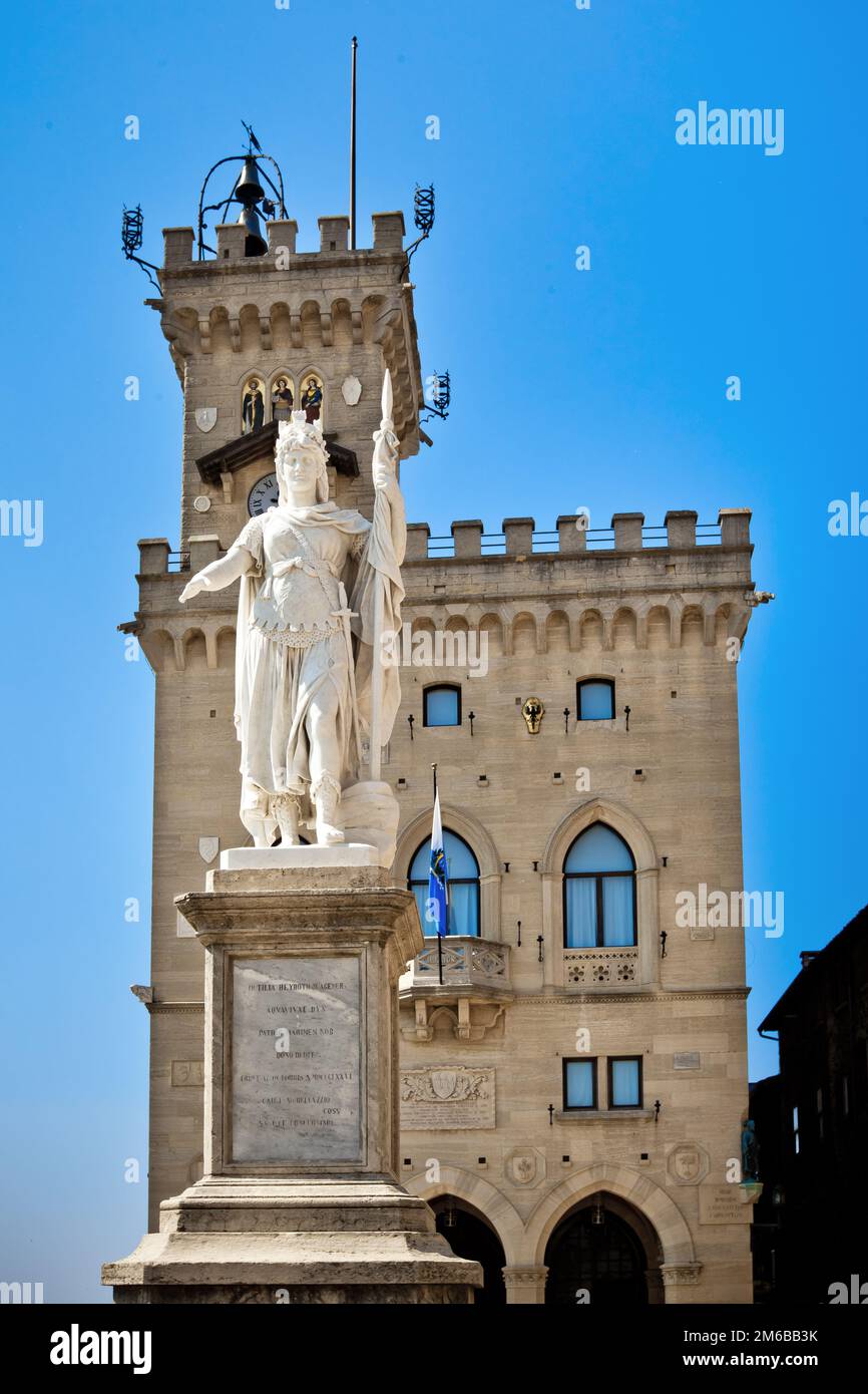 Statue de la liberté dans la république de Saint-Marin Banque D'Images