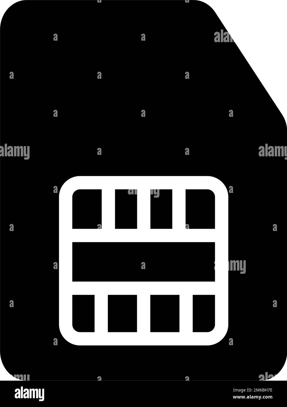 Icône de silhouette de carte SIM ou de puce. Vecteur modifiable. Illustration de Vecteur