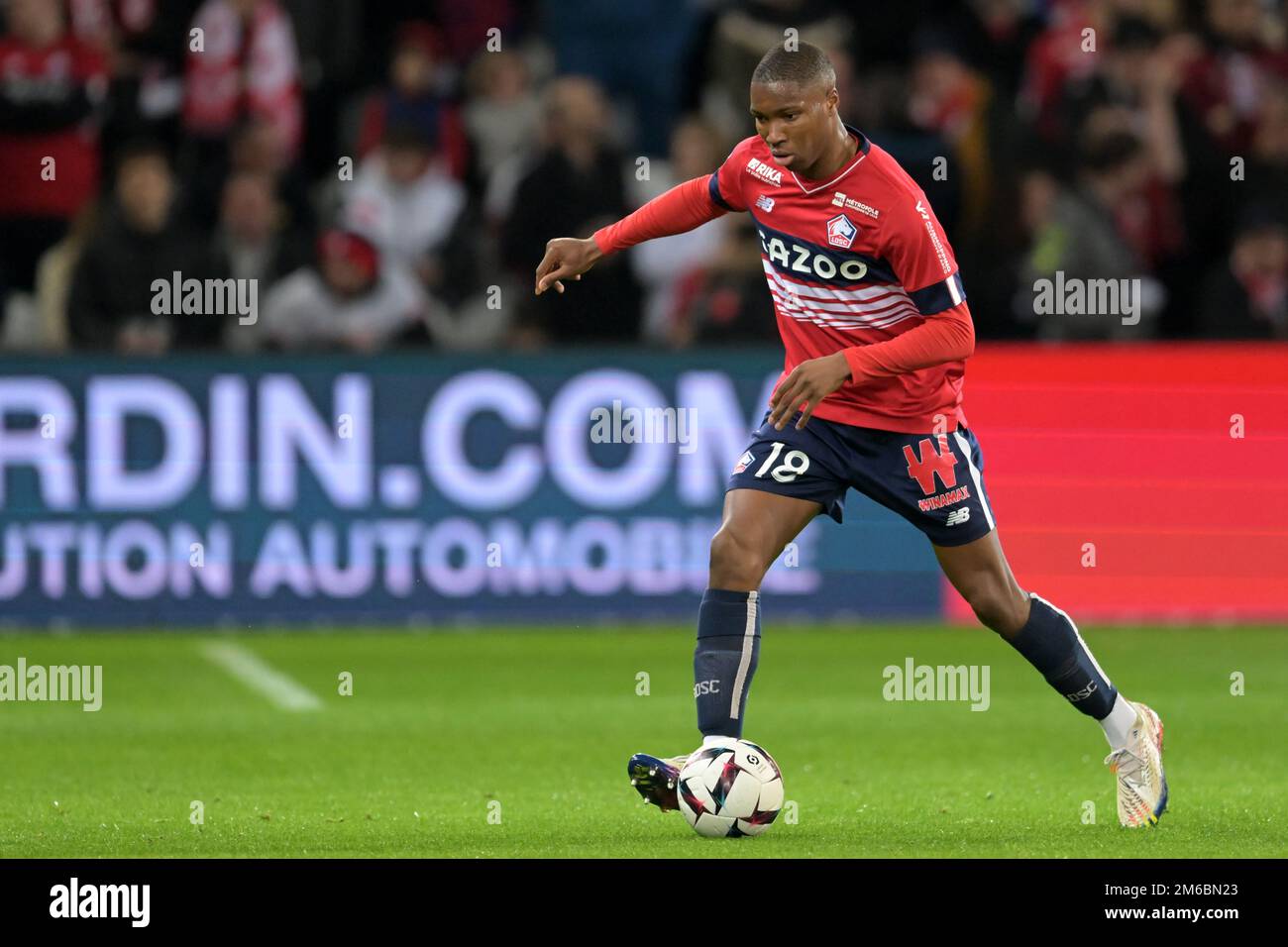 LILLE - Bafode Diakite du LOSC Lille pendant le match de la Ligue française 1 entre l'OSC de Lille et le Stade de Reims au stade Pierre-Mauroy sur 2 janvier 2022 à Lille, France. AP | hauteur néerlandaise | Gerrit van Cologne Banque D'Images